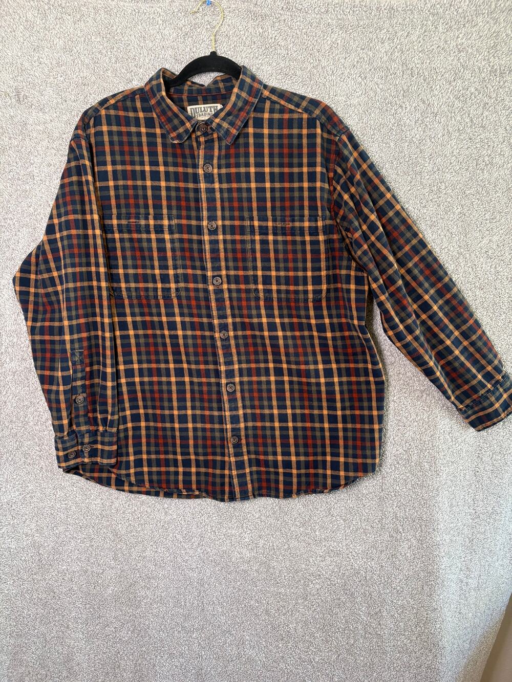 Plaid Flannel Shirt L Relaxed Fit Workwear Grunge Lumberjack